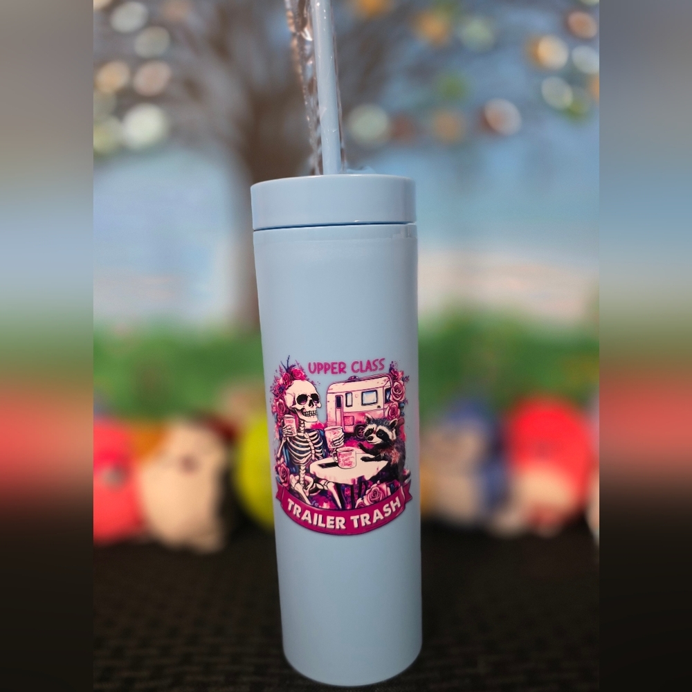 Upper Class Trailer Trash Party Tumbler - Blue - Picture 4 of 4